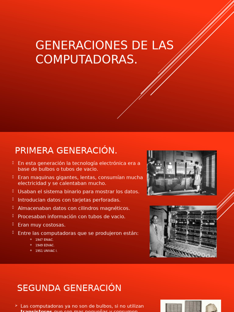 Evolución de las Computadoras: Generaciones | PDF | Almacenamiento de ...