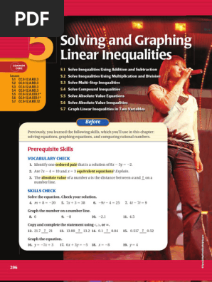 Alg1 ch5 | PDF | Inequality (Mathematics) | Equations