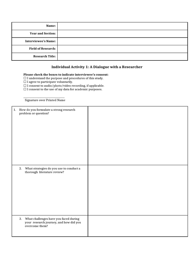 Research Interview Consent and Insights | PDF