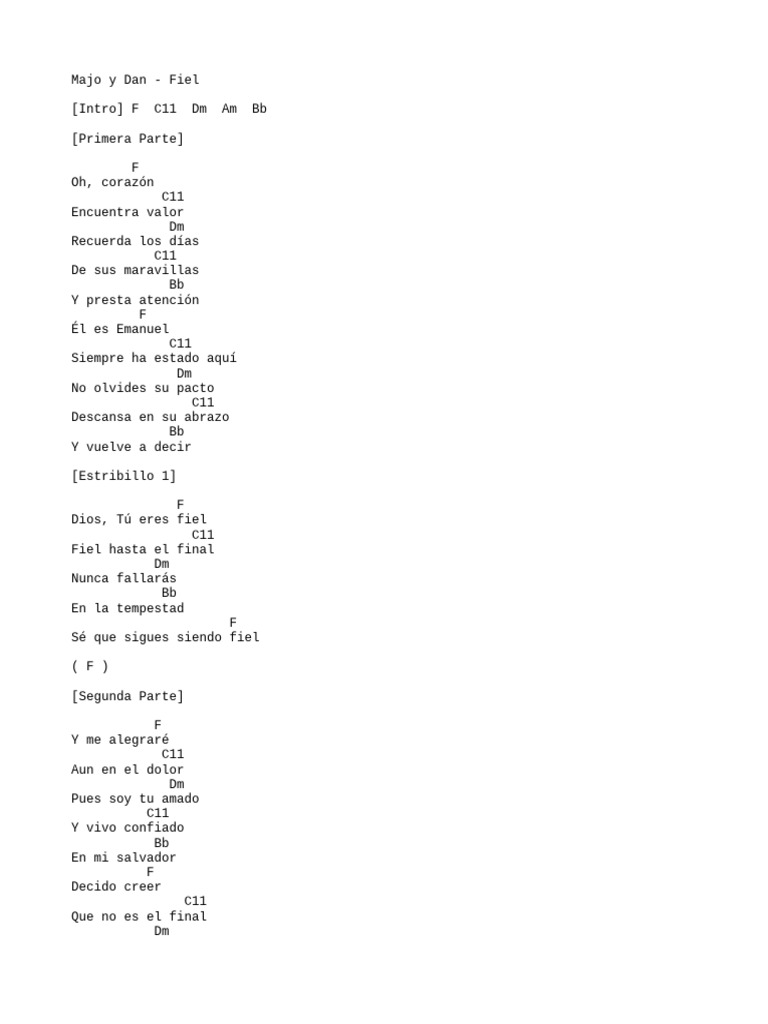 Letra y acordes de 