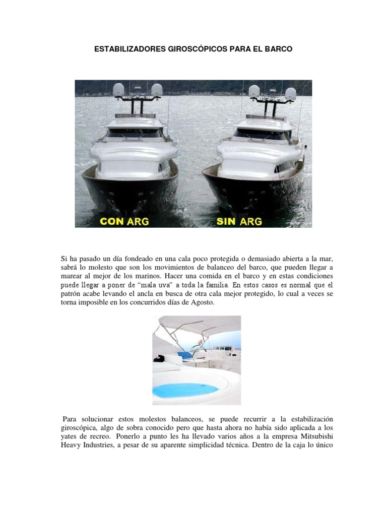 ESTABILIZADORES GIROSCÓPICOS PARA EL BARCO | Giroscopio | Ingeniería