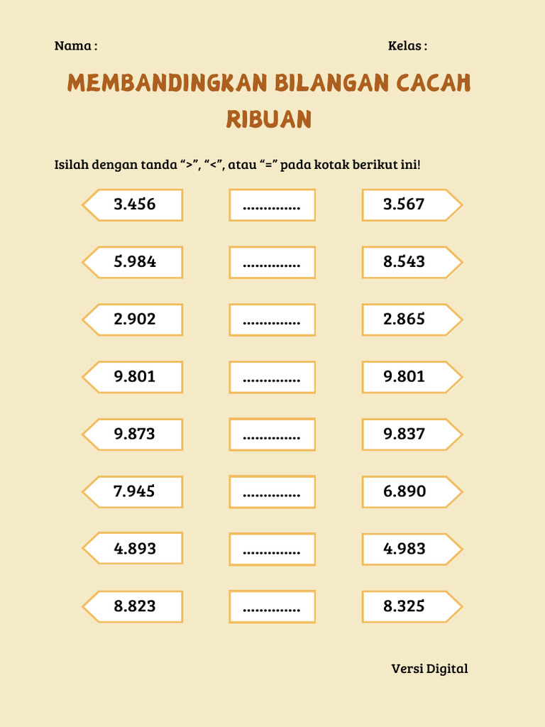 Membandingkan Bilangan Ribuan | PDF