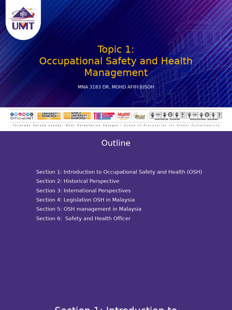 Occupational Safety and Health Overview | PDF | Occupational Safety And ...