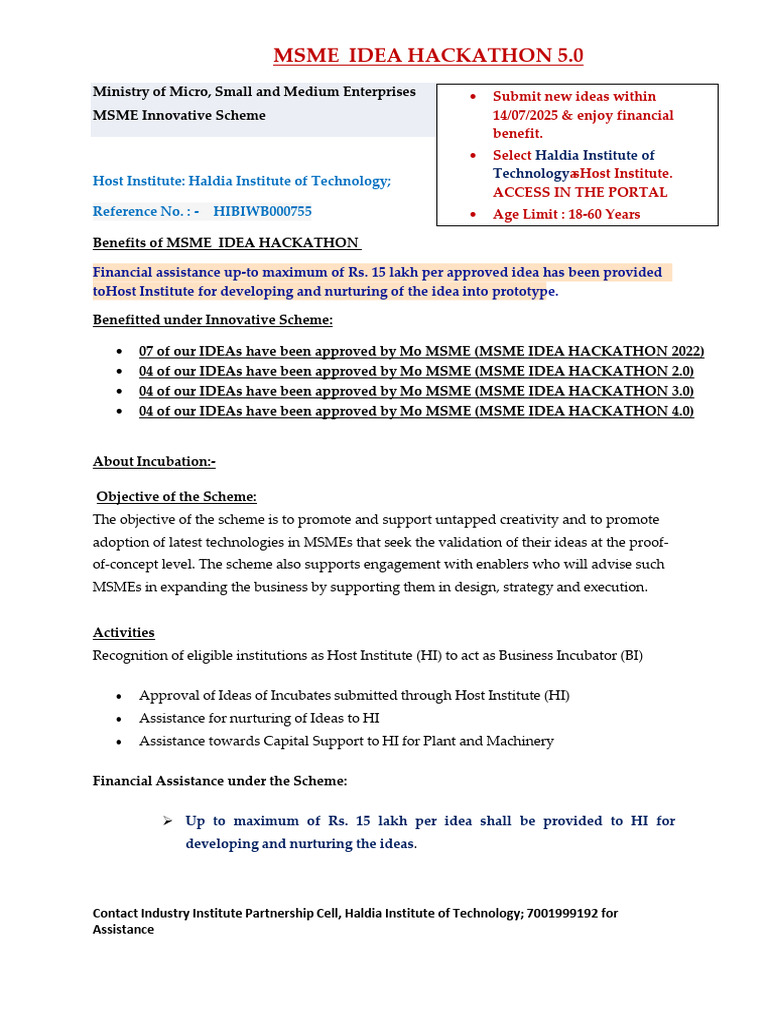 MSME Idea Hackathon 5.0 Overview | PDF | Cost Of Living | Supply Chain