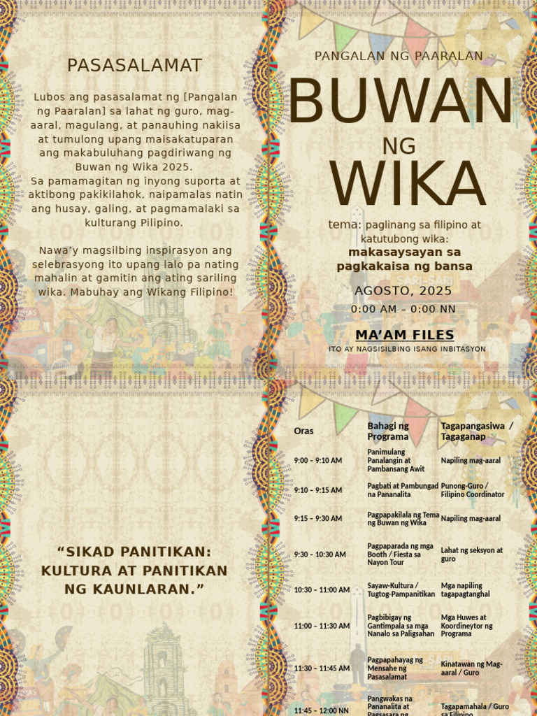 Program Buwan NG Wika | PDF