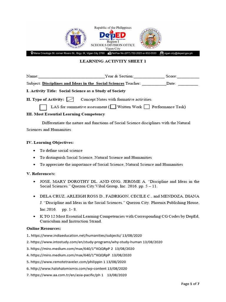 Social Science Study Guide Activities | PDF | Social Sciences | Methodology