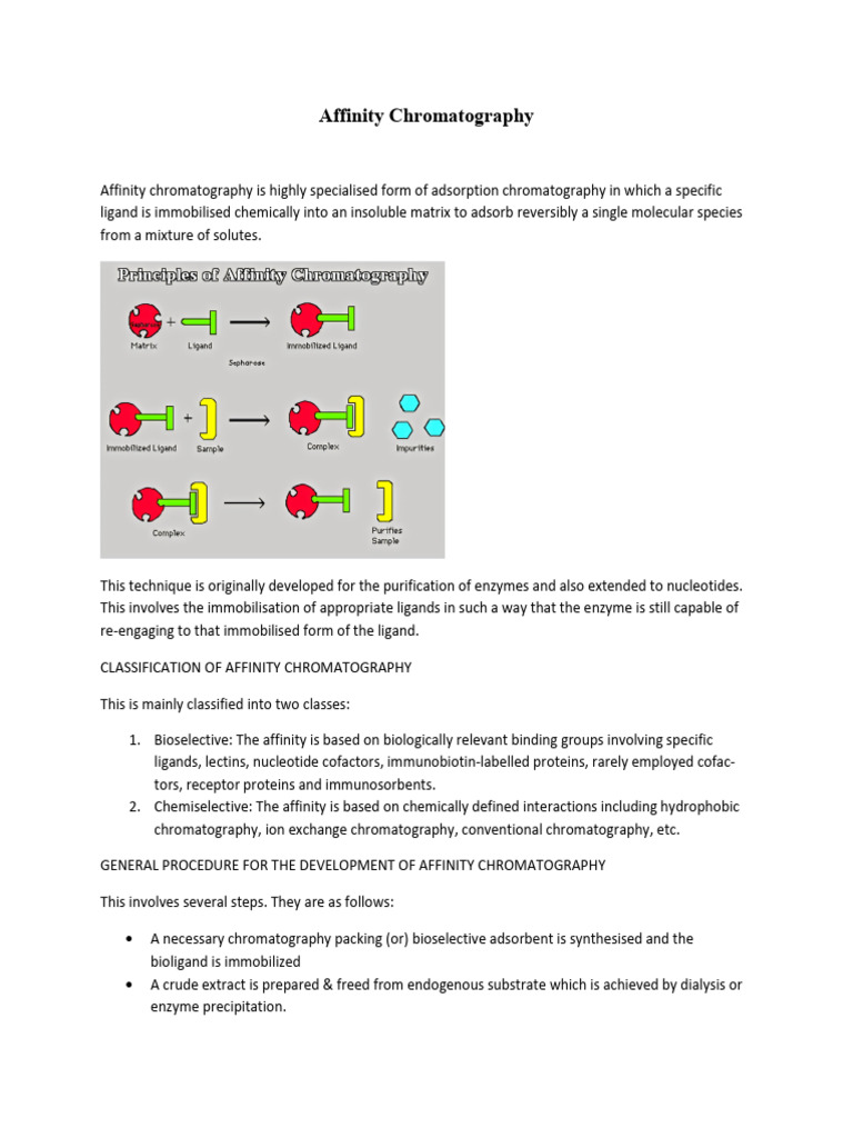 Affinity Chromatography Overview | PDF | Chromatography | Ligand ...