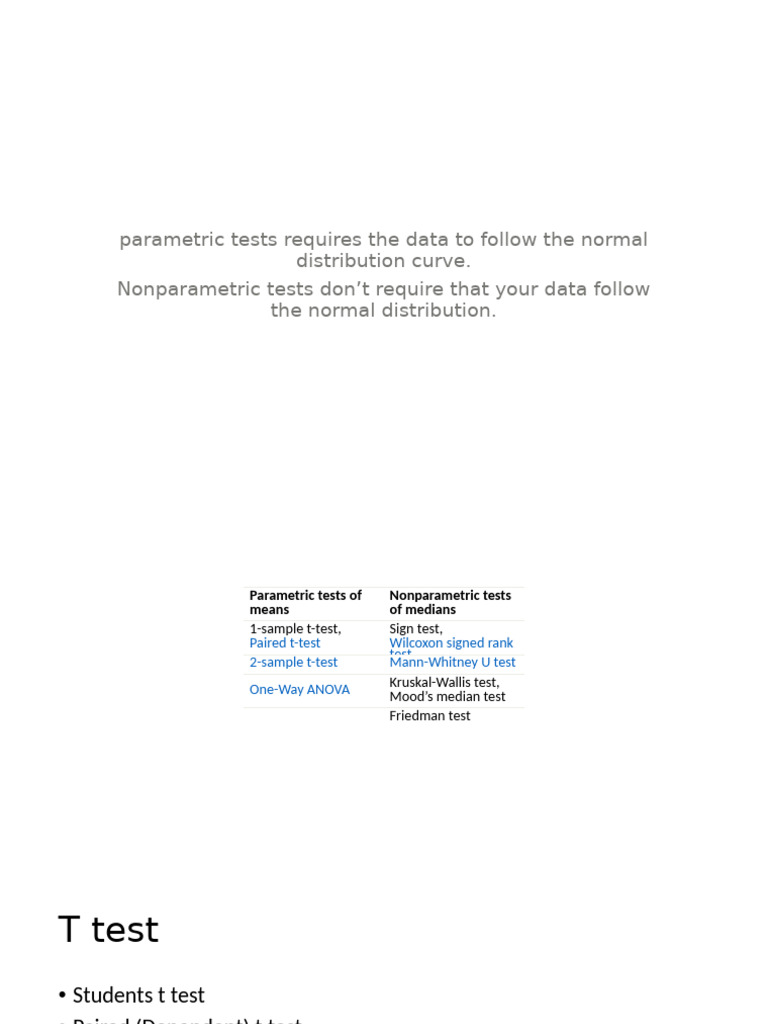 Nonparametric vs Parametric Tests | PDF