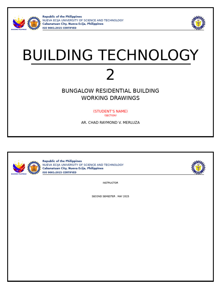 Bungalow Building Technology Project | PDF
