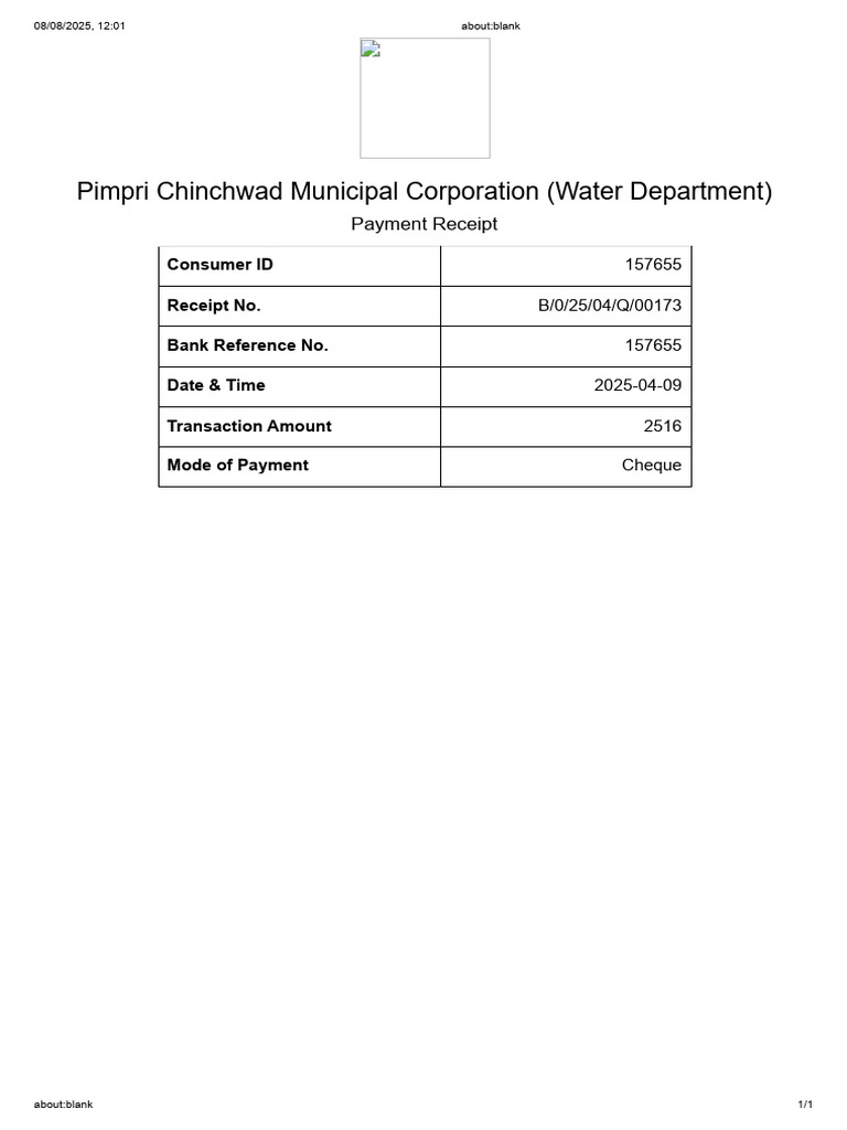 Pimpri Chinchwad Municipal Corporation (Water Department) : Payment ...