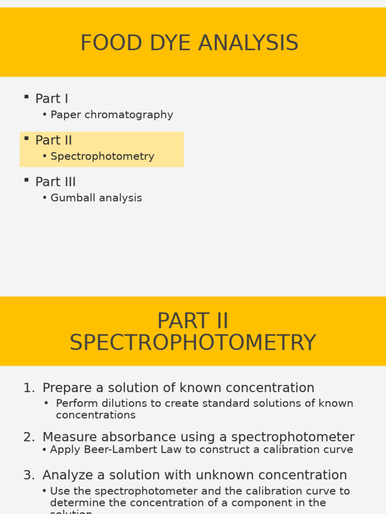 Food Dye Analysis Using Spectrophotometry | PDF | Spectrophotometry ...