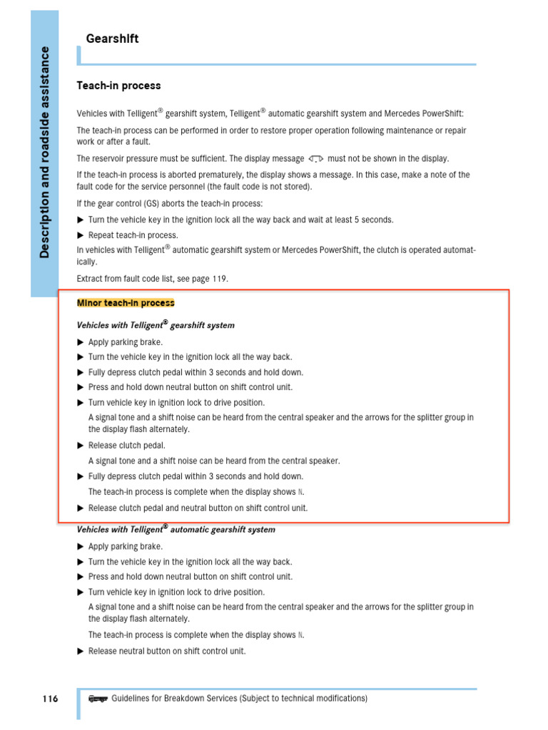 Gearshift Teach-In Process Guide | PDF | Clutch | Vehicles