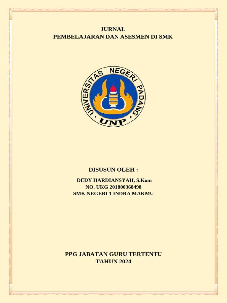 JURNAL PEMBELAJARAN Asesmen - DEDY PPG 2024 | PDF