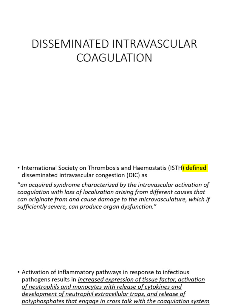Understanding Disseminated Intravascular Coagulation | PDF ...