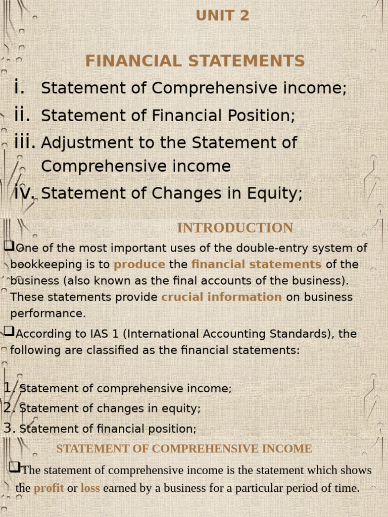 Unit 2 - Financial Statements (Is, SFP Sem) | PDF | Balance Sheet ...