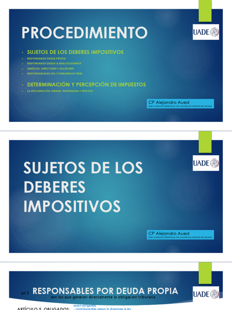 Sujetos y Responsabilidades Impositivas | PDF | Impuestos | Deuda