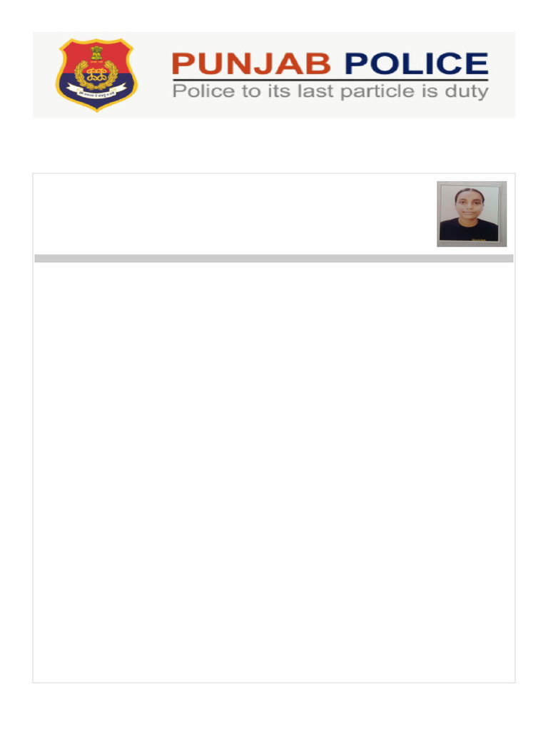 Punjab Police Constable Application 2025 | PDF | Identity Document ...