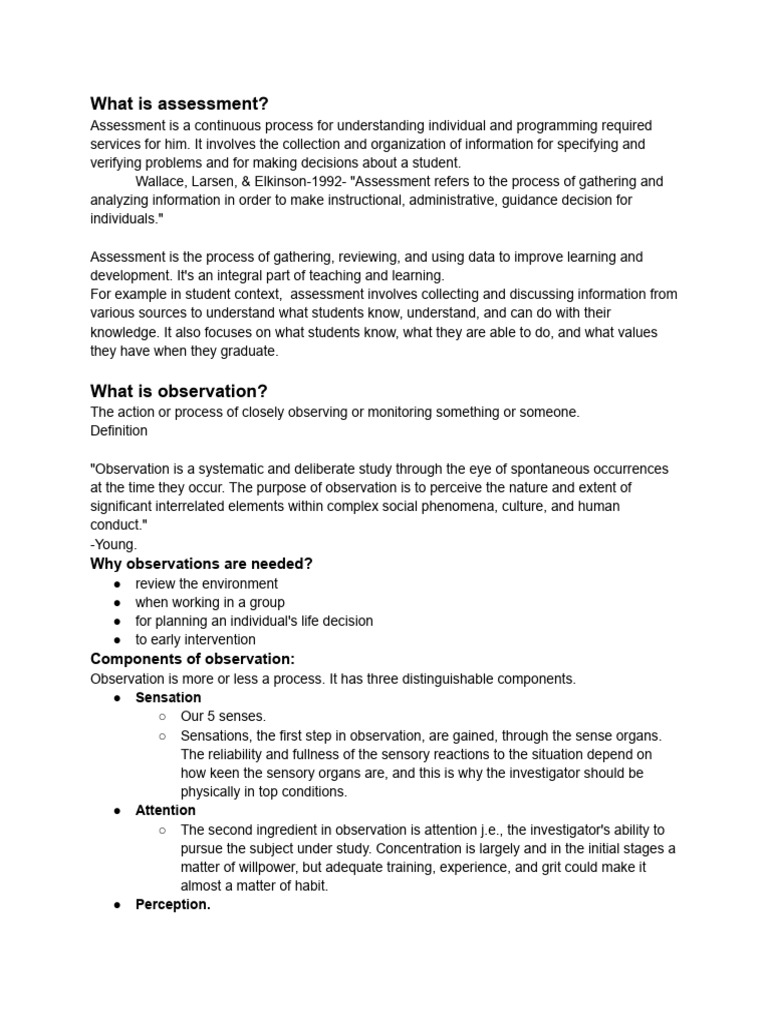 Understanding Assessment and Observation | PDF | Interview | Psychology