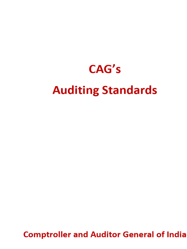CAG Auditing Standards Overview | PDF | Audit | Internal Control