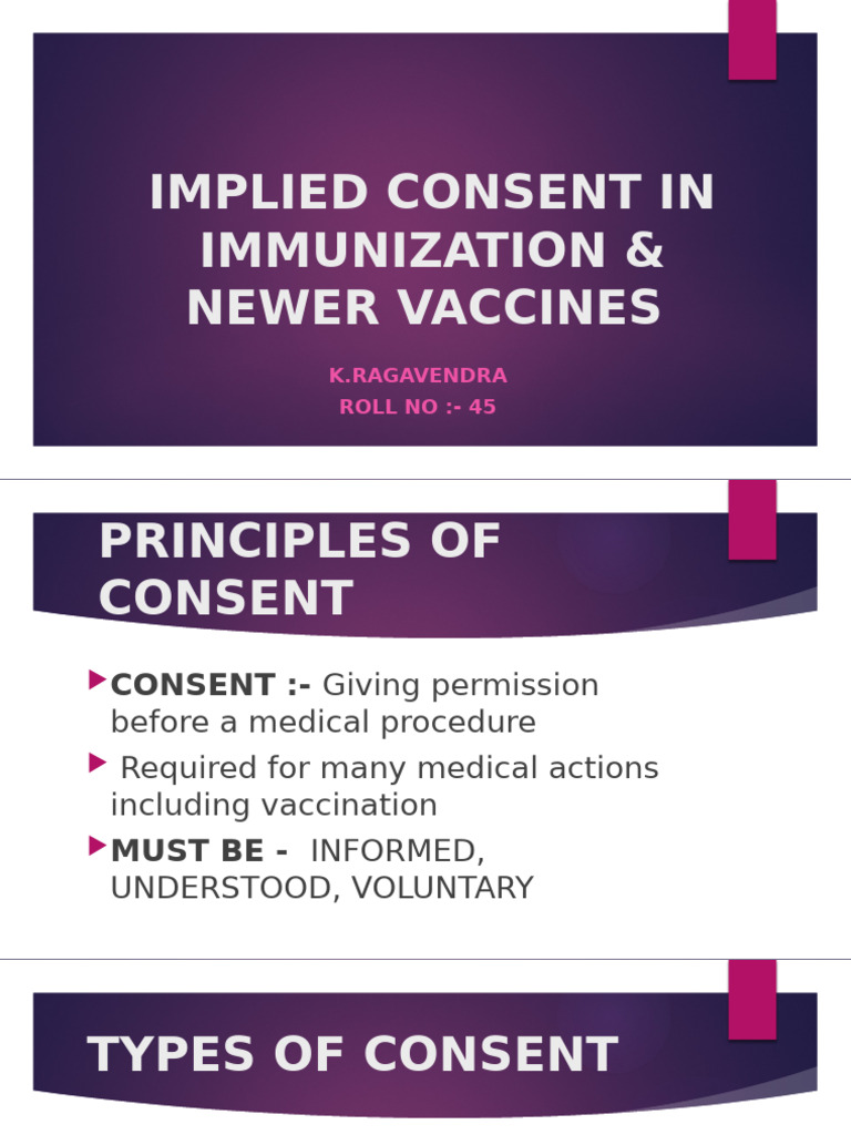 Implied Consent in Vaccination Practices | PDF