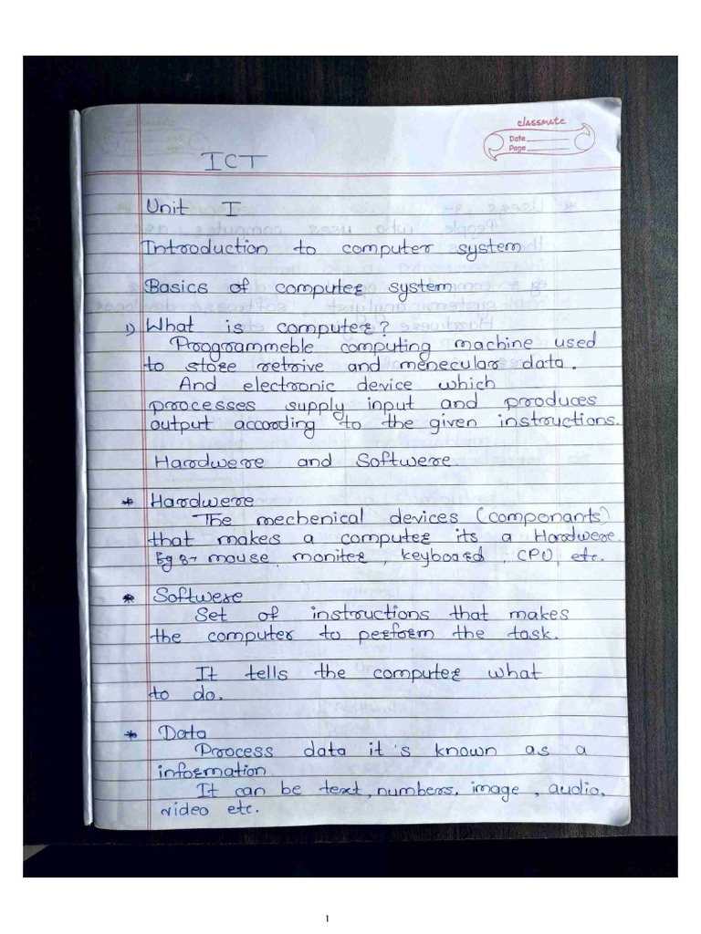 ICT Unit 1 | PDF