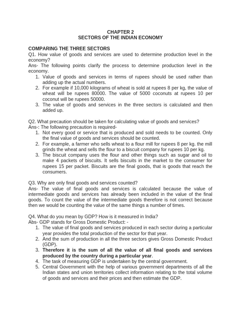 Sectors of the Indian Economy Explained | PDF | Gross Domestic Product ...