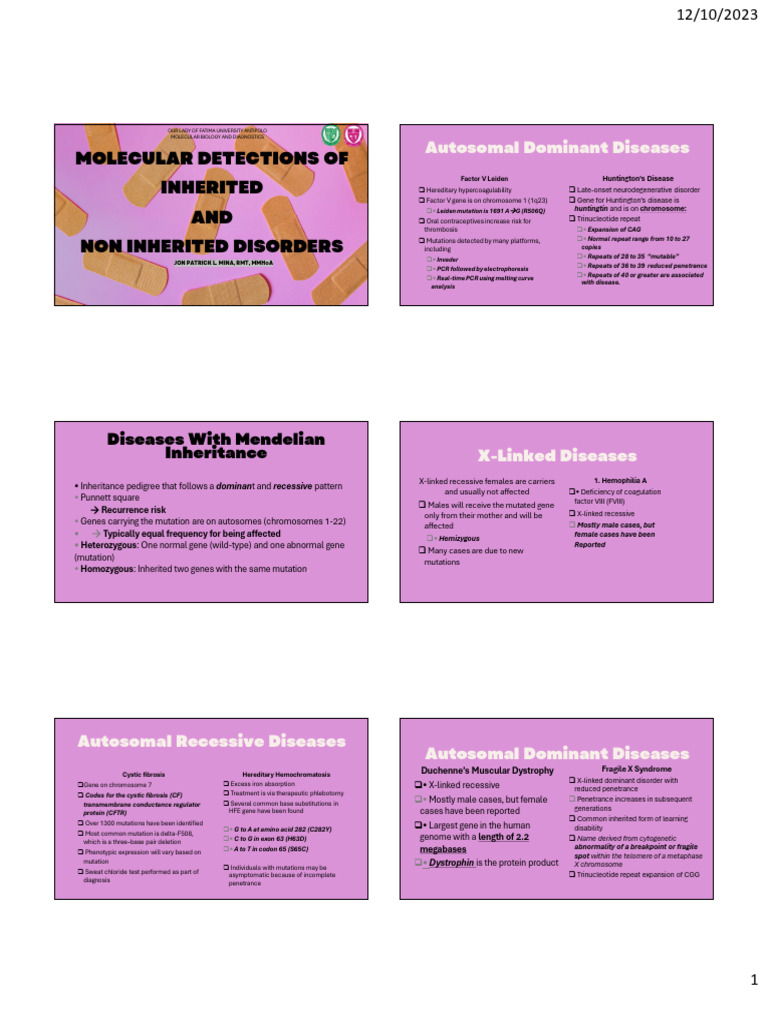 Week 16 Inherited and Non Inherited Disorders | PDF | Genetic Disorder ...