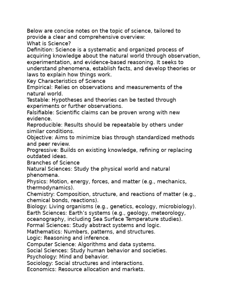 Overview of Science and Its Impact | PDF | Science | Scientific Method