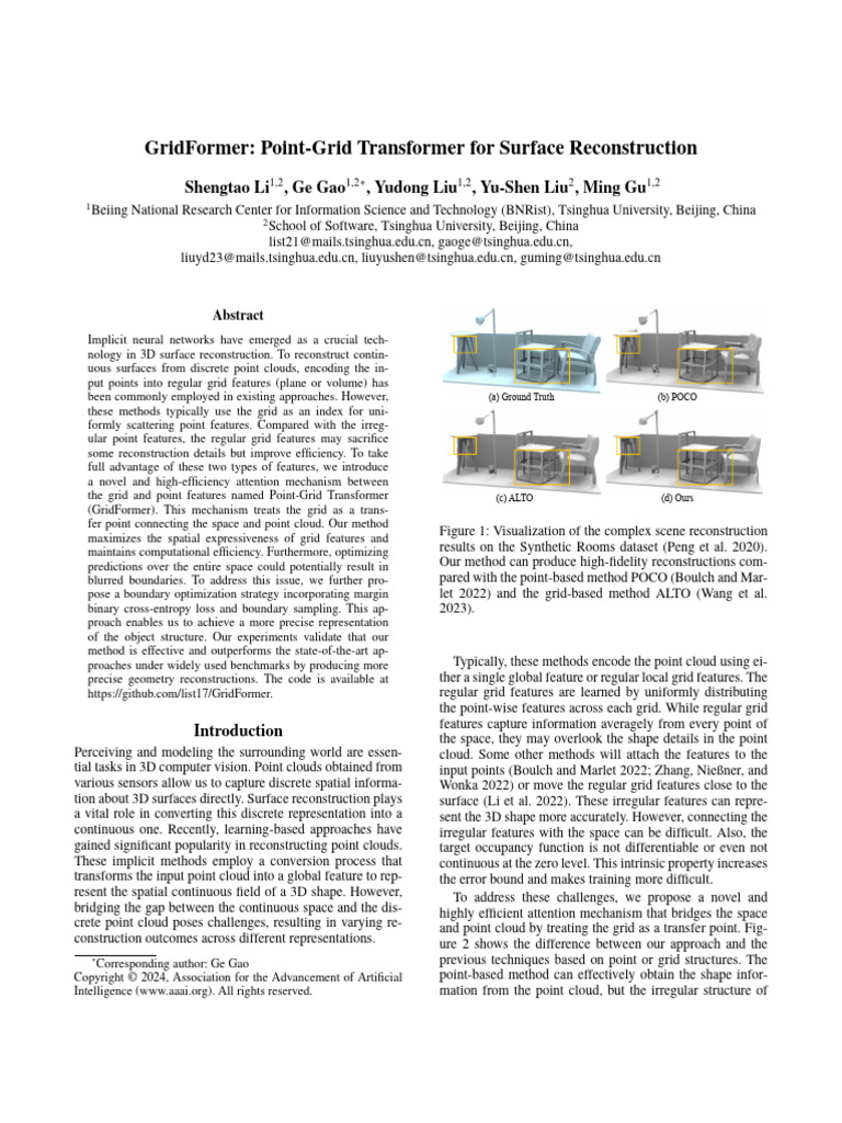 GridFormer: Efficient 3D Surface Reconstruction | PDF | Applied ...