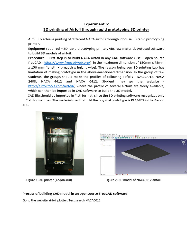 3D Printing NACA Airfoils Guide | PDF