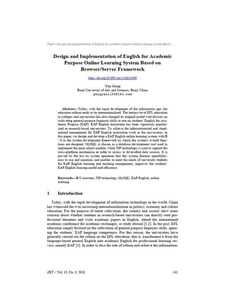 EAP Online Learning System Design and Implementation | PDF | Databases ...