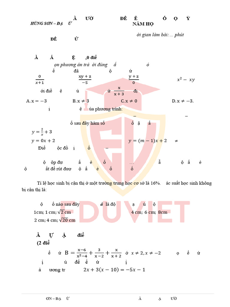 de 01 - Thi Cuoi Hoc Ki 2 Nam Hoc 2024 - 2025 - Eduviet | PDF