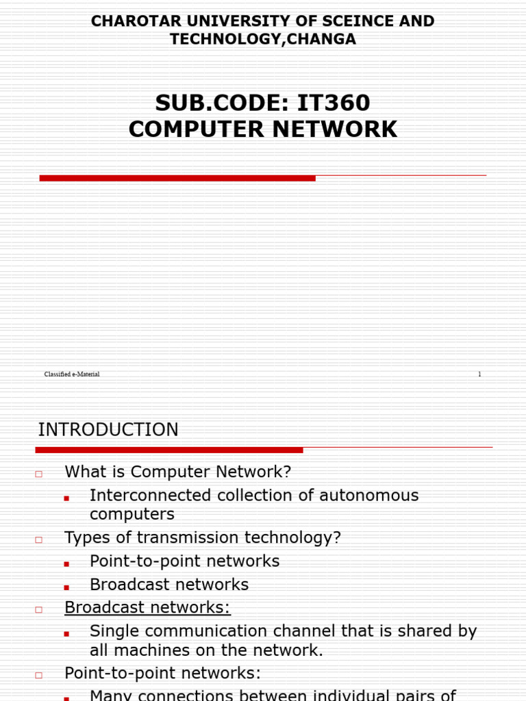 CN CH - 1 | PDF | Networks | Computer Standards