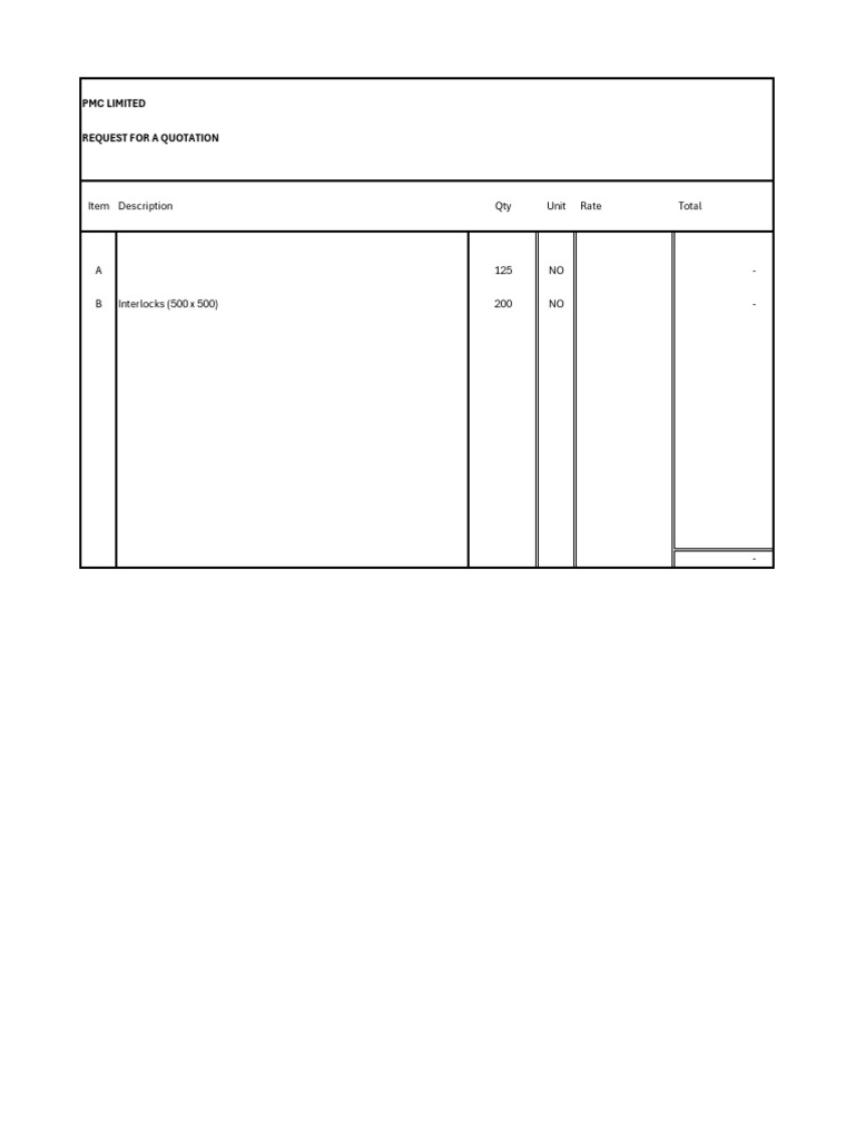 Quotation for Paving Tiles and Interlocks | PDF