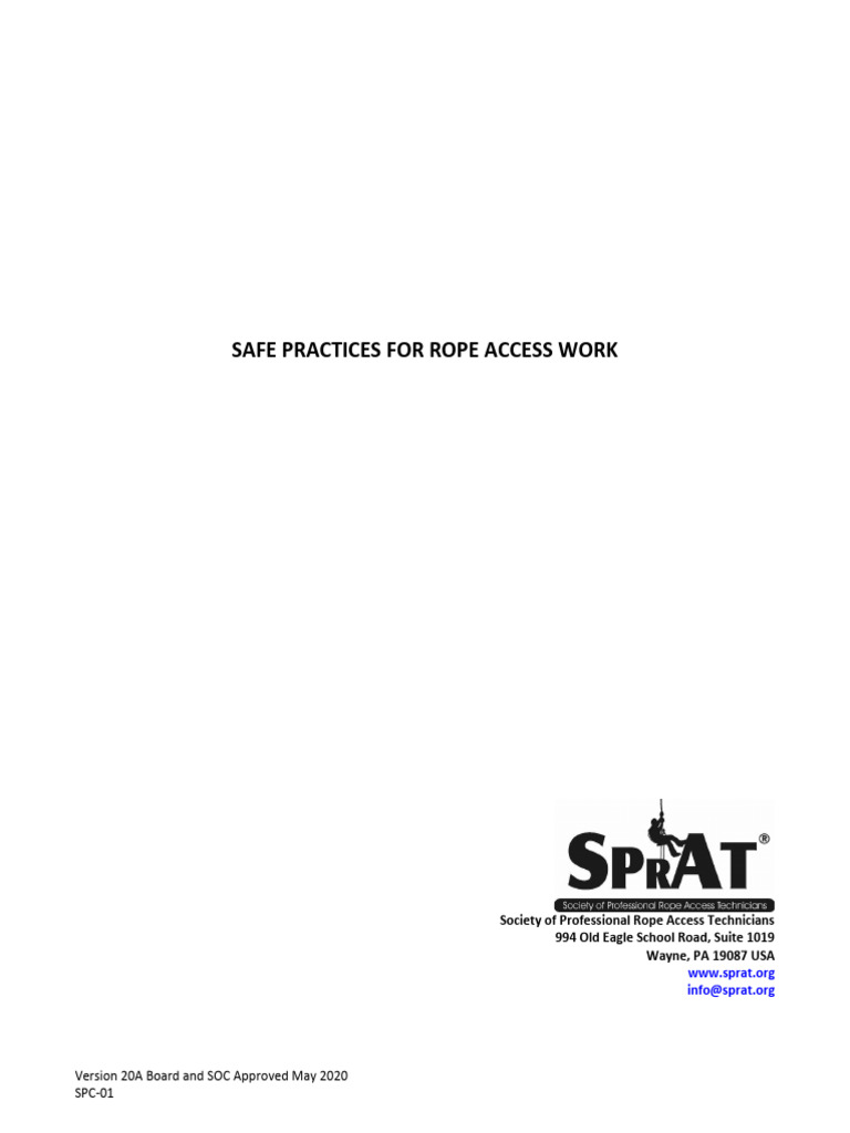 Safe Practices for Rope Access Work | PDF | Safety | Regulatory Compliance