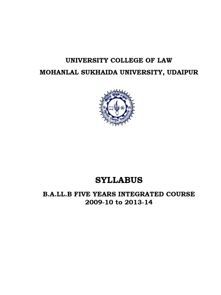 B.A.LL.B Integrated Course Syllabus 2013 | PDF | Tort | Guarantee