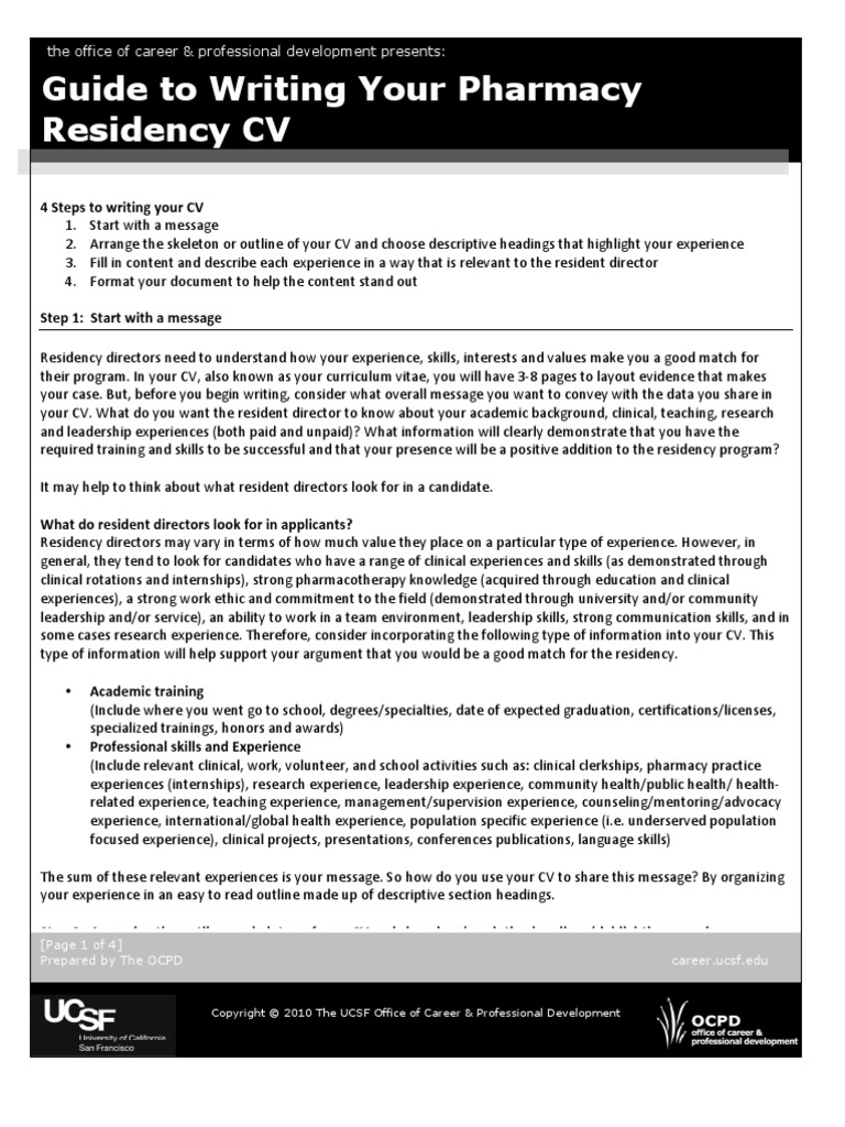 Curriculum vitae sections image