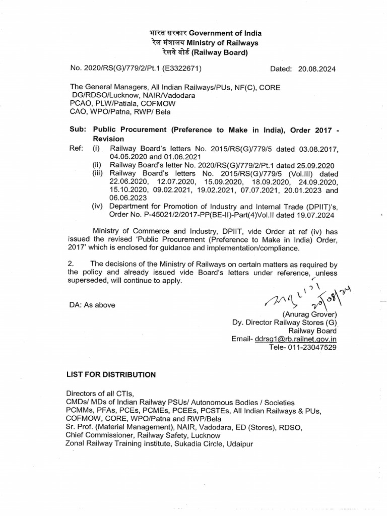 Revised Public Procurement Policy Dated 20-08-2024 | PDF