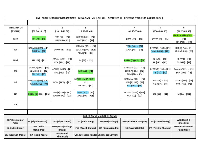 MBA 2024-26 Course Schedule | PDF
