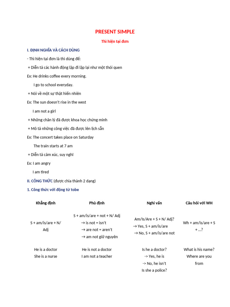 Present Simple | PDF