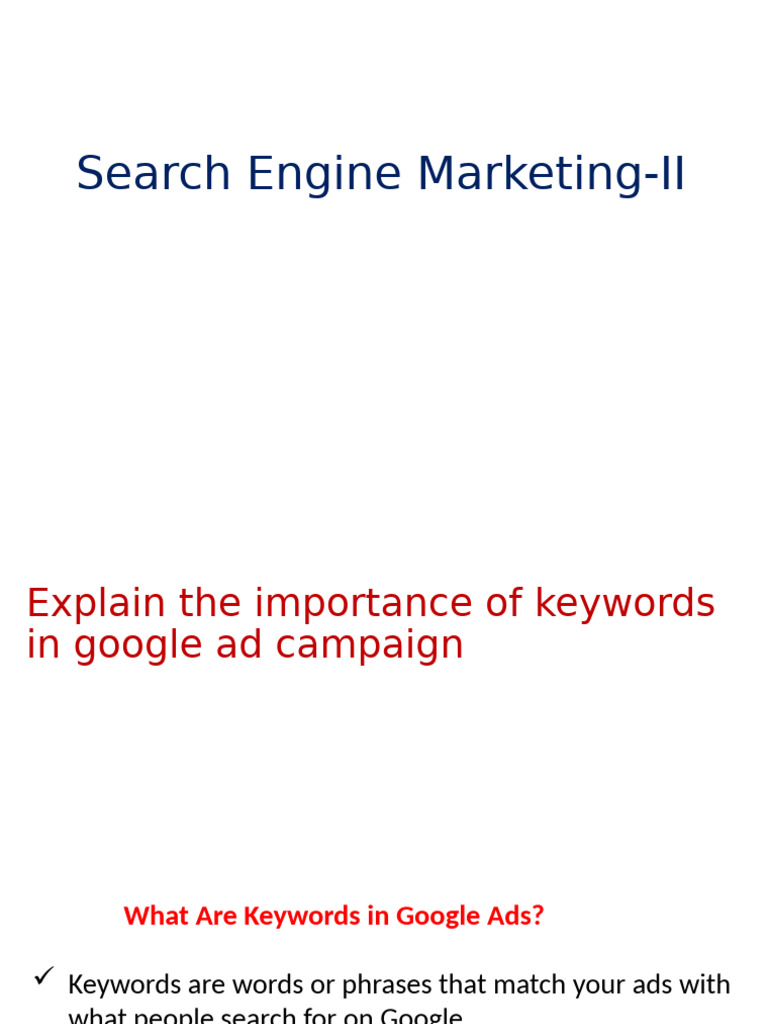 Mastering Keywords in Google Ads | PDF | Digital Marketing | Promotion ...