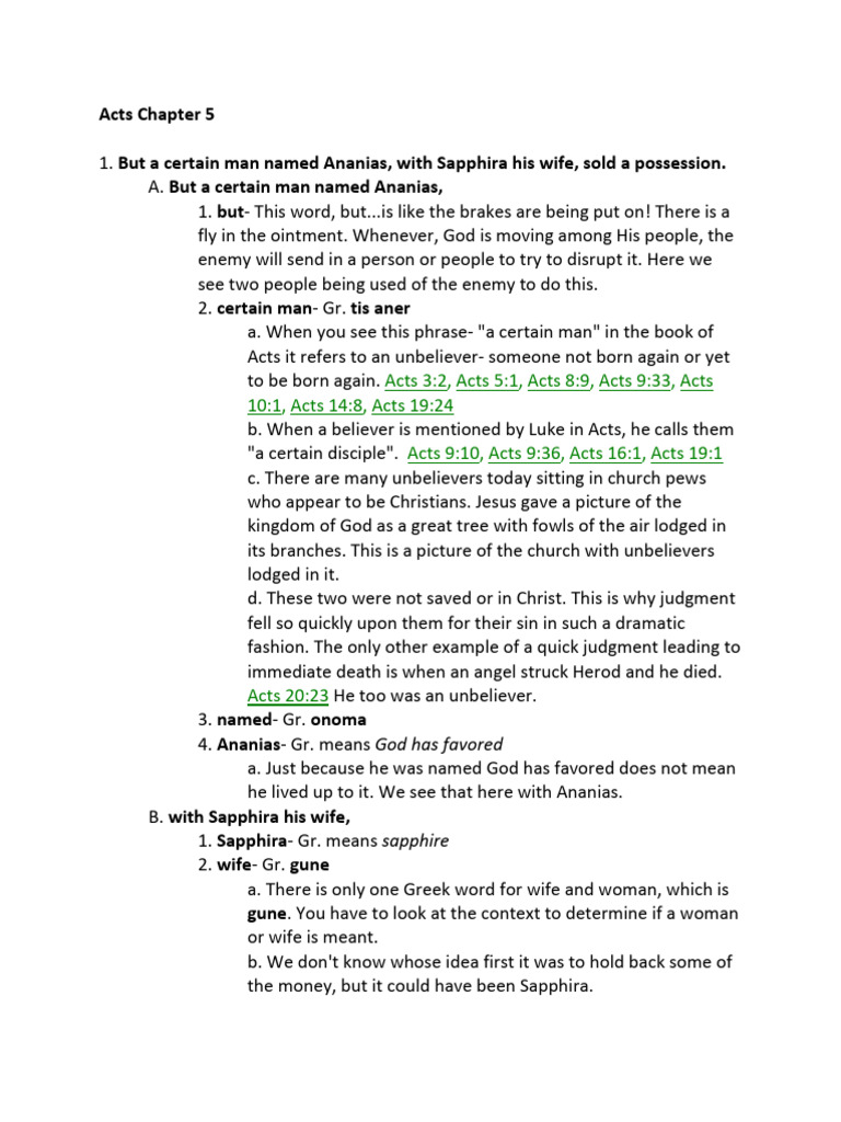 NT-013 - Acts Chapter 5 - RM Commentary | PDF | Jesus | Apostle