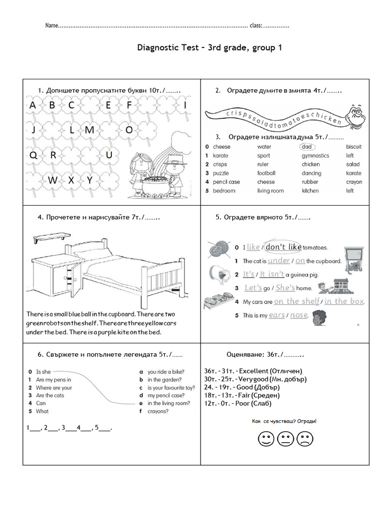Diagnostic - Test 3rd Grade | PDF