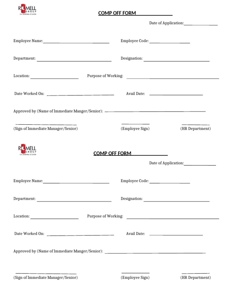 Comp Off Form | PDF