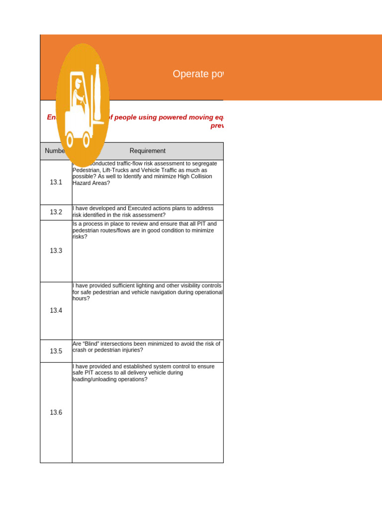 LSR Forklift Assessment Form | PDF | Forklift | Traffic