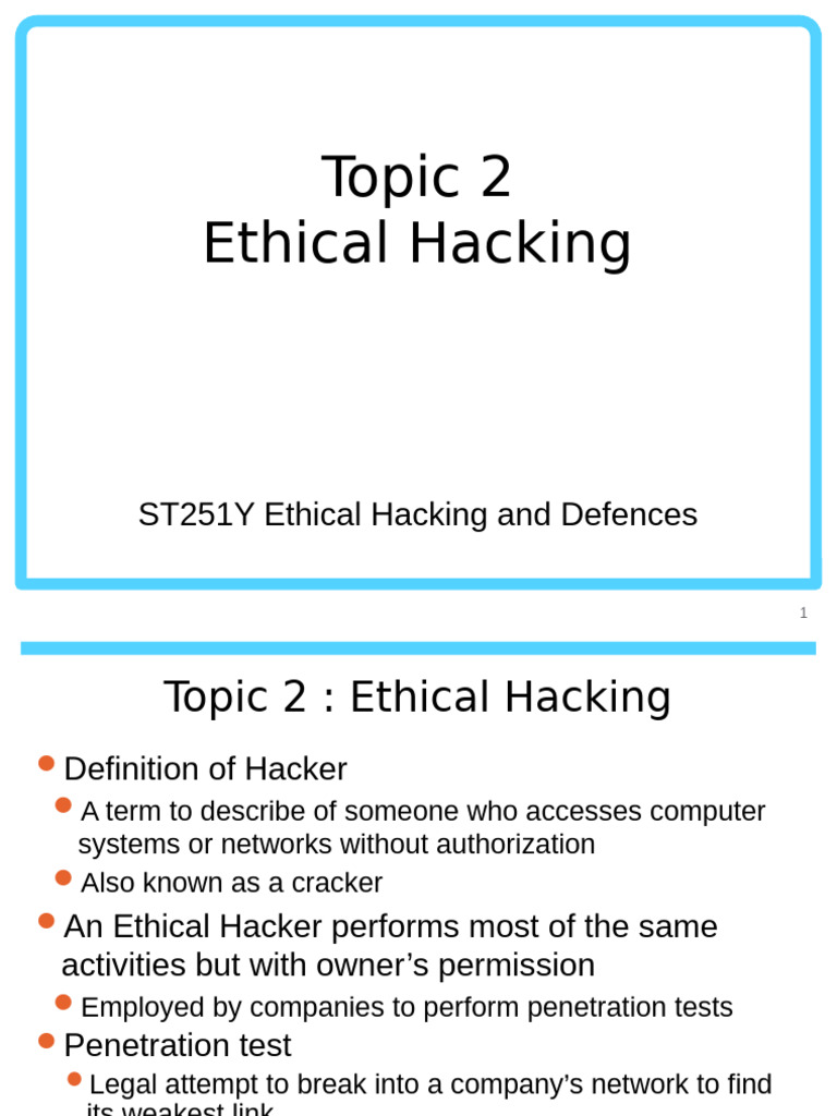 Understanding Ethical Hacking | PDF | Security Hacker | White Hat ...