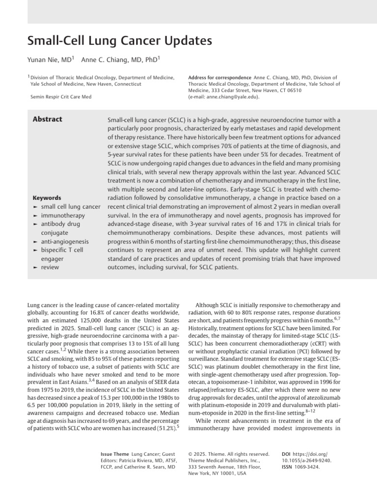Small-Cell Lung Cancer Advances 2025 | PDF | Lung Cancer | Cancer