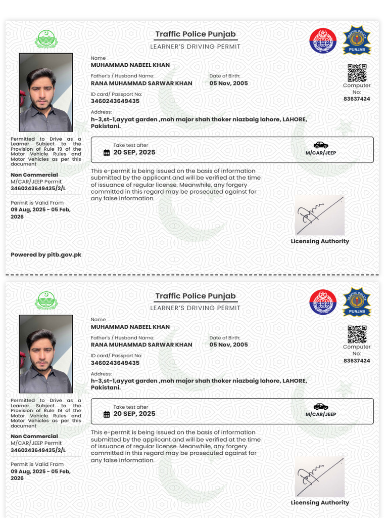 DLIMS 2.0 Learner's Driving Permit | PDF | Identity Document ...