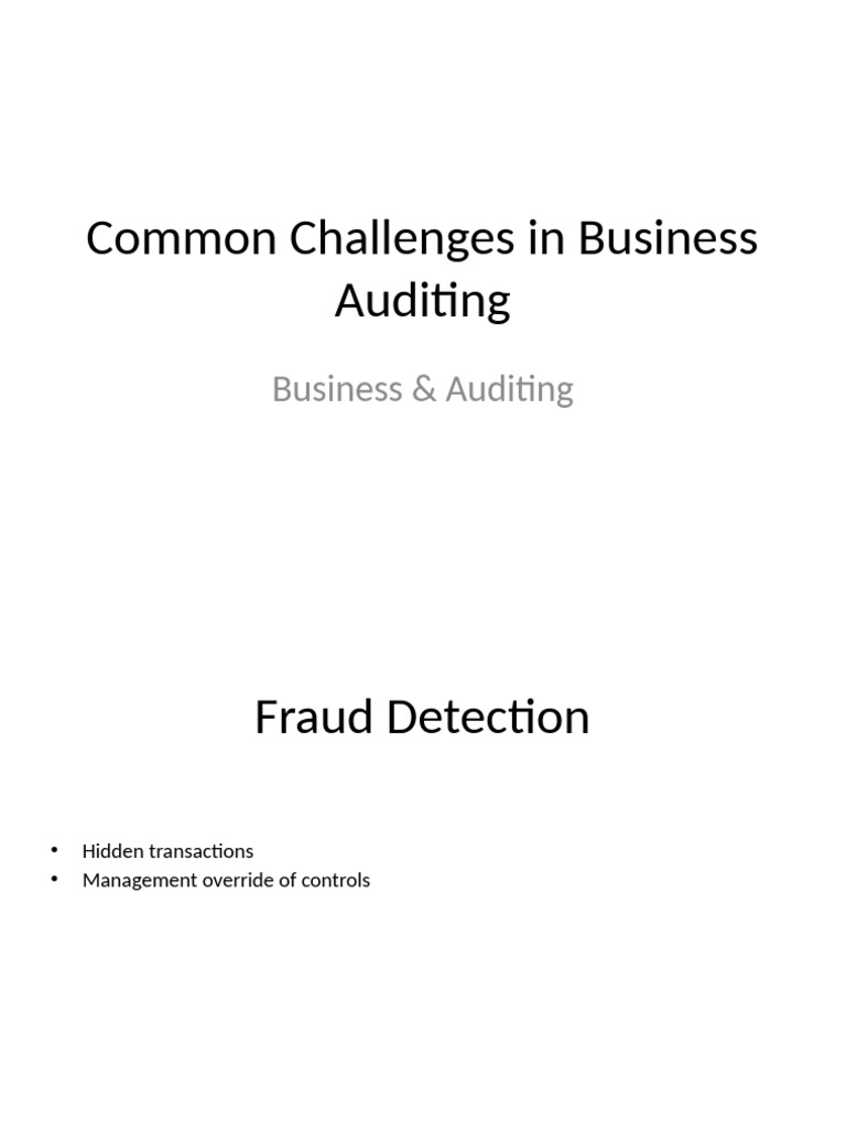 Common Challenges in Business Auditing | PDF