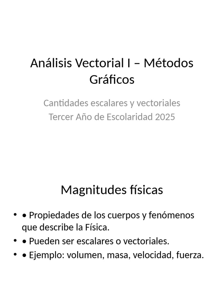 Análisis Vectorial: Escalares y Vectores | PDF